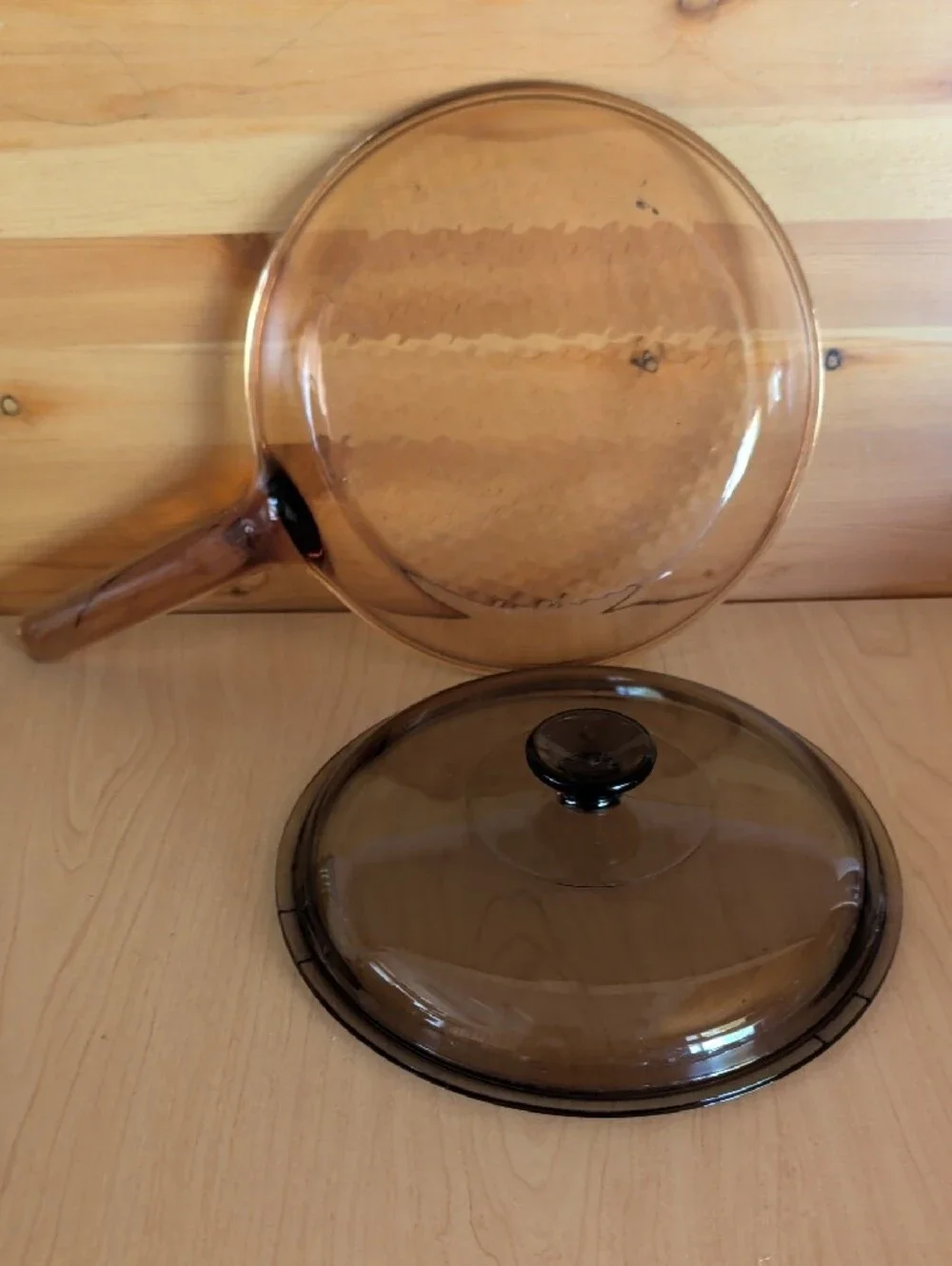 Corningware Vision ,Smoky Brown Glass Skillet with Lid. 🌟🌟🌟